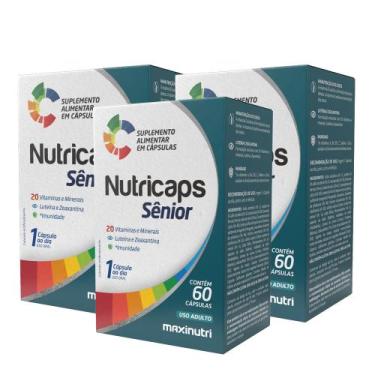 Imagem de Kit 3 Nutricaps Senior Polivitaminico 60 Capsulas Maxinutri