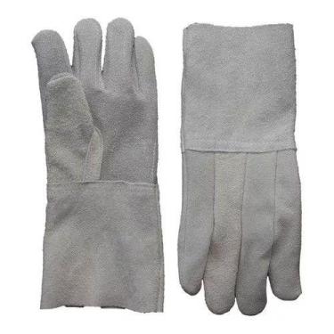 Imagem de Luva Raspa Couro P15 Epi Segurança Cano Longo Pedreiro Ca - Marfe luva