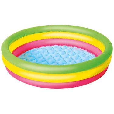 Imagem de Piscina Inflável 62L 3 Anéis Coloridos 1,00 X 25Cm Bel - Bel Fix