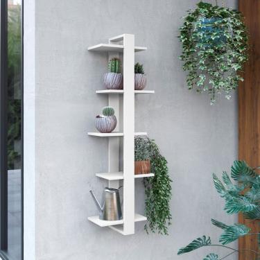 Imagem de Organizador Decorativo com Prateleiras para Sala Quarto ou Jardim Bélgica Branco