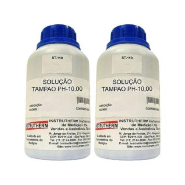 Imagem de Kit 2 Solução Tampão St-110 Ph 10,00 Utilizada Calibração Medidor Ph 5
