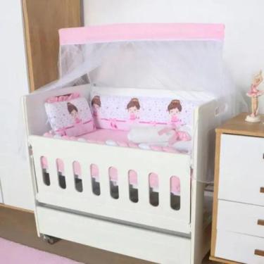 Imagem de Kit Mini Berço Sublimado 10 Peças Bebê Menina Menino com Protetor de T