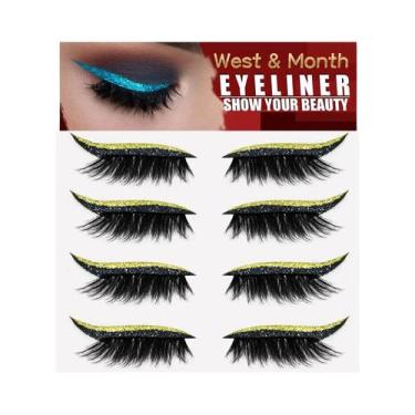 Imagem de Adesivos De Cílios E Delineador 2 Em 1 Brilhantes, Impermeáveis E De L