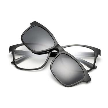 Imagem de Armação De Óculos 2201 Sem Grau + 1 Lente Clip On Preta - Vinkin, Pret