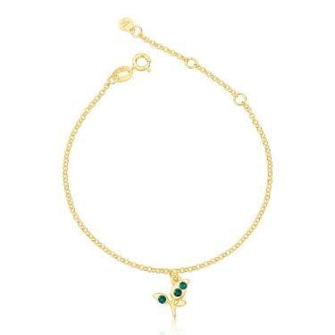 Imagem de Pulseira Broto Com Cristais Revestido Em Ouro 18 K