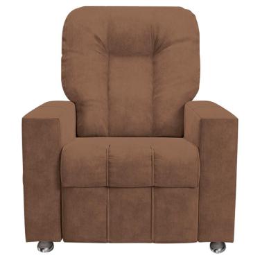 Imagem de Poltrona Do Papai Reclinável Romeo F05 Veludo Fibra Siliconada Terracota Lyam Decor