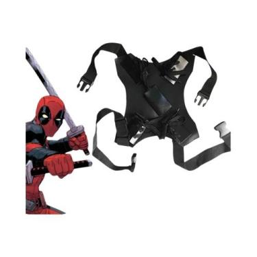Imagem de Acessórios De Fantasia Deadpool: Cinto, Espadas, Coldre De Pistola, Ad