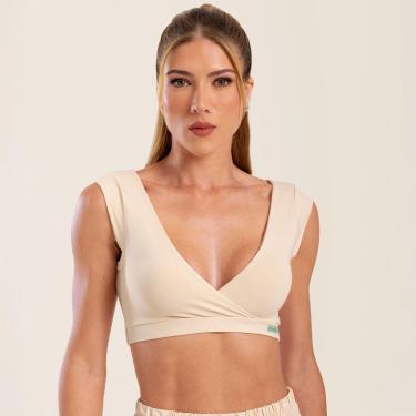 Imagem de Cropped Dois Lados Soft Beige Poliamida Soft Com Bojo Donna Carioca-Feminino