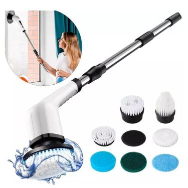 Imagem de Escova de Limpeza Elétrica P- Casa Multiuso Portátil 9 em 1 Alumínio e Polipropileno Bateria