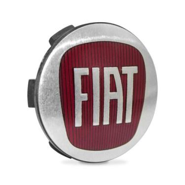 Imagem de Calotinha 56mm Centro de Roda Scorro Emblema Fiat Vermelho - DCAPS