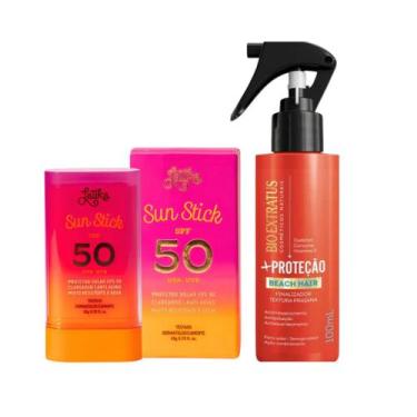 Imagem de Kit Bio Extratus +Proteção Spray Beach Hair 120ml + Latika Sun Stick P