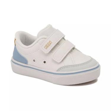 Imagem de Tênis Infantil Menino Klin Freestyle Casual 259044000, Branco, Azul, M
