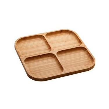 Imagem de Petisqueira de Bambu com 4 Divisórias Square 29,5 x 29,5 x 1,6cm  Casa