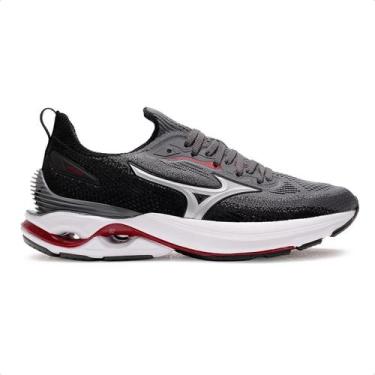 Imagem de Tênis Mizuno Wave Mirai 8 Masculino, 41, Chumbo, Preto