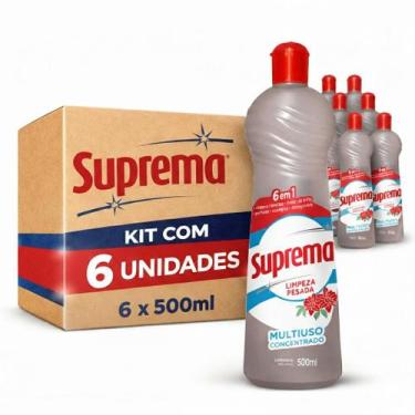 Imagem de Kit 6 Limpador Suprema Ação 6 Em 1 Multiuso 500ml Limpeza Pesada fórmu