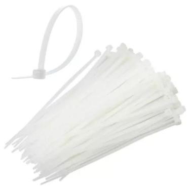 Imagem de KIT Abraçadeira de Nylon Branca 3,5x150mm Presilha 100 Peças - MarGiri