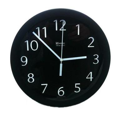 Imagem de Relógio Parede Herweg 6718 034 Aluminio Preto 24,5cm