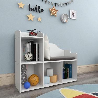 Imagem de Organizador com Assento Davi 100% MDF 15mm Brinquedoteca Woodcore