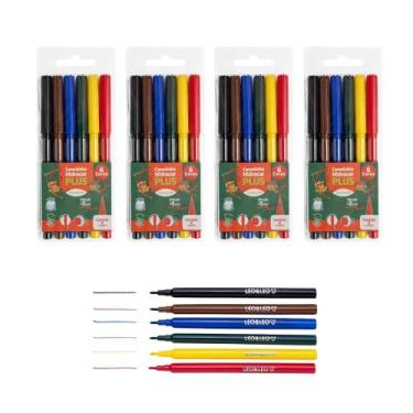 Imagem de COMP Kit 4 Estojos de Canetinhas Hidrocor 06 Cores Plus Leo&Leo Leonor