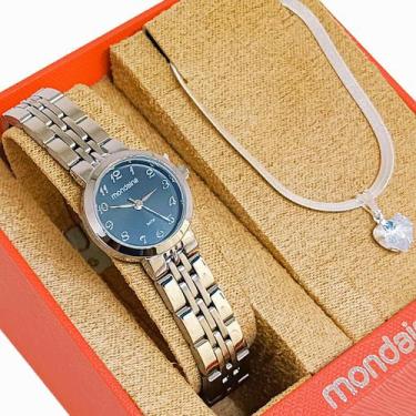 Imagem de Relógio Mondaine Feminino Original Prata Fundo Preto À Prova DÁgua com