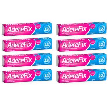 Imagem de Kit 8 Creme Fixador Dentadura Original Ultra Adesivo 68g - Aderefix