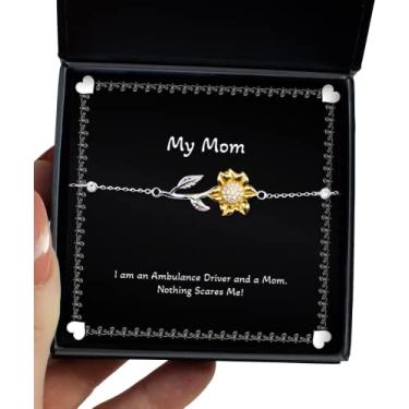 Imagem de SpreadPassion I am an ambulance Driver and a Mom. Nothing Scares Me! Pulseira de girassol, Mom for Mom