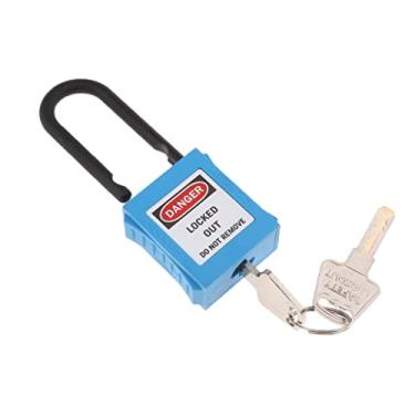 Imagem de KESOTO Cadeado de bloqueio de segurança com chave diferente com 2 chaves, 10 cores, fácil de carregar - azul