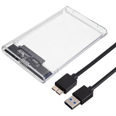 Imagem de Adaptador transforma HD em HD Externo Sata 2.5 Protetor Com Cabo USB 3.0 Transparente Original Resistente Portátil Notebook