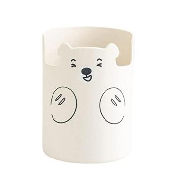 Imagem de Caixa de armazenamento de cosméticos, suporte de pincéis de maquiagem, caixa de armazenamento de desenhos animados, suporte de telefone, suporte de caneta de urso organizador