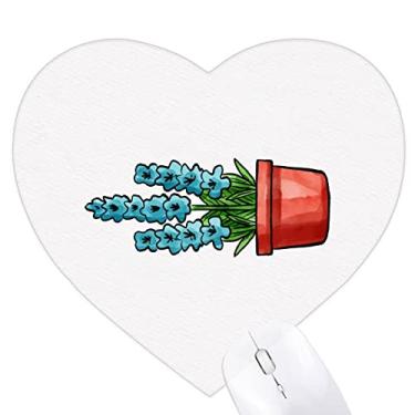 Imagem de Mousepad Bule em vaso floral Art Deco moderno coração tapete de borracha para escritório