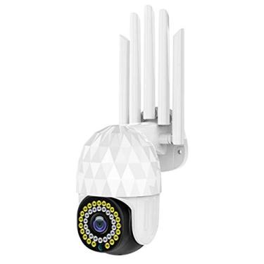 Imagem de Câmera externa wi-fi, câmera de segurança wi-fi Ptz, câmera de vigilância doméstica 1080p HD com 39 leds cor de visão noturna e detecção de movimento de áudio 2 vias Ip66 à prova de intempéries (B)