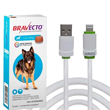 Imagem de Bravecto Antipulgas Caes 20 A 40kg + Cabo Usb Iphone