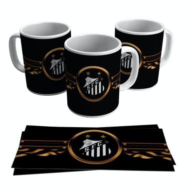 Imagem de Caneca Personalizada Santos Escudo Peixe Futebol Logo 325ml