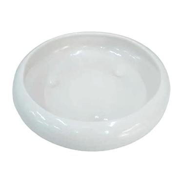 Imagem de Vaso Ikebana Baixo Redondo Cerâmica Decor de Plantas Garden - White