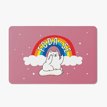 Imagem de Tapete Porta Banheiro Quarto 60x40cm - Gato - Foda-se