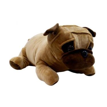 Imagem de Cachorro Pug Marrom Deitado 46cm - Pelúcia - Fofy Toys