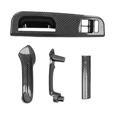 Imagem de ZPSHYD Capa de maçaneta da porta, guarnições de maçaneta da porta interior ABS acabamento do painel de interruptor de janela preto estilo de fibra de carbono 3B1867171D apto para MK4 2 portas LHD