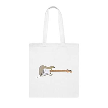 Imagem de Sacola para guitarra elétrica, bolsa para guitarra elétrica, presente para guitarra elétrica, bolsa de ombro para guitarra elétrica, sacos reutilizáveis para guitarra elétrica, ideia de de Natal, Branco