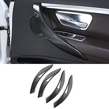 Imagem de E-max1 Capa de Maçaneta de Porta de Carro BMW Série 3 F30 F31 3 Series GT 3gt F34 4 Series 4dr F36 Maçanetas Internas Decoração Cor de Fibra de Carbono ABS