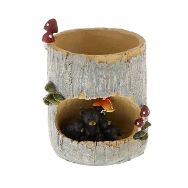 Imagem de Tinksky Lindo Urso Preto Flor Sedum Suculento Pote Planter Bonsai TroughBox Planta Cama Casa Jardim Mesa Decoração