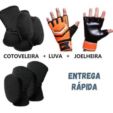 Imagem de Kit Para Goleiro Futsal, Society, Luva+Cotoveleira+Joelheira - Lm Spor