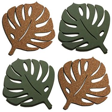 Imagem de 4 Descanso Suporte de Panela Travessa Folha Cortiça Natural