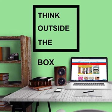 Imagem de Adesivo de parede frase Think Outside the box 48cm x 60cm