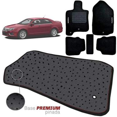 Imagem de Jogo de Tapete Carpete Tevic Pinado Ford Fusion 2006 07 08 09 10 11 12 Impermeável Lavável Logo Bordado 5 Peças