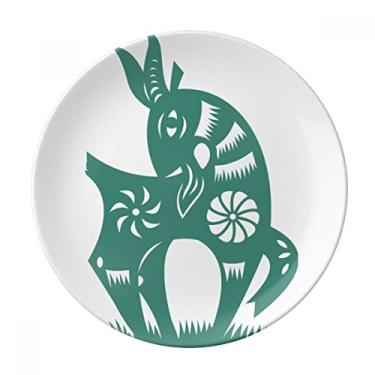 Imagem de Year Of Sheep Animal China Zodíaco Prato Decorativo de Porcelana Salver Prato de Jantar