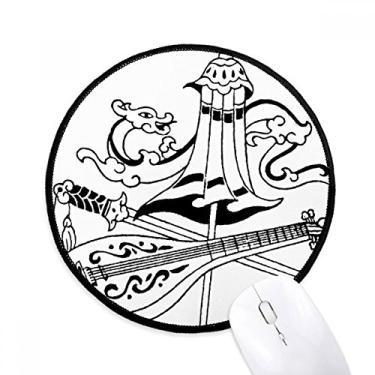 Imagem de Mouse pad com desenho de dragão e espada de guarda-chuva chinês para computador