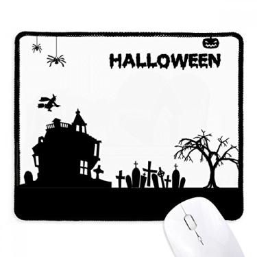 Imagem de Mousepad de borracha para jogos Trees Happy Ghost Fear Halloween