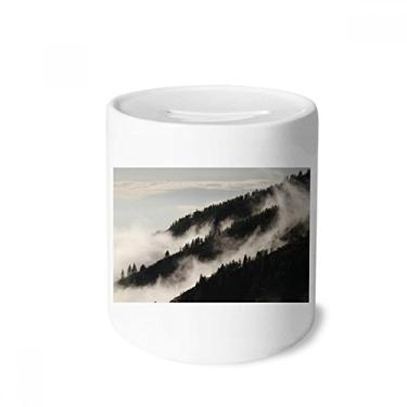 Imagem de DIYthinker Caixa de moedas de cerâmica névoa céu nuvens montanha porta-moedas presente de cofrinho
