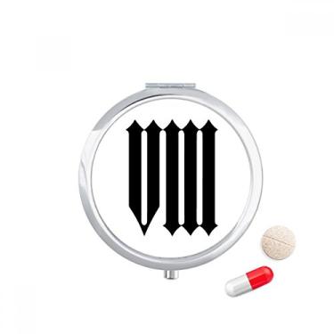 Imagem de Numerais romanos Oito em preto Silhouette Pill Case Pocket Medicine Storage Box Dispenser Recipiente