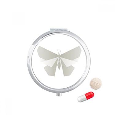 Imagem de Caixa de armazenamento de medicamentos abstrata com estampa de origami de borboleta branca